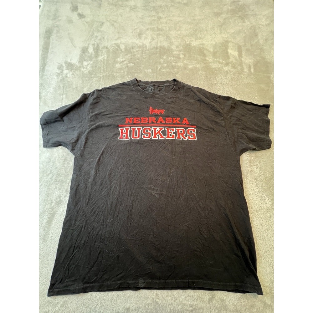 Nebraska Huskers Adult Shirt Black XL Russell Athletic NCAA College Football